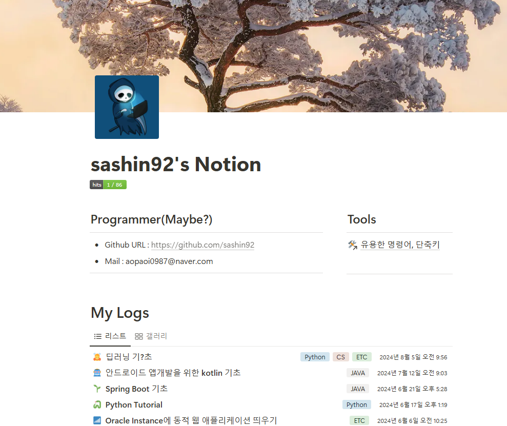 개인 노션 페이지 대표 이미지